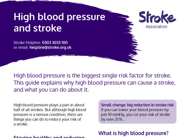 High blood pressure and stroke guide, cover image
