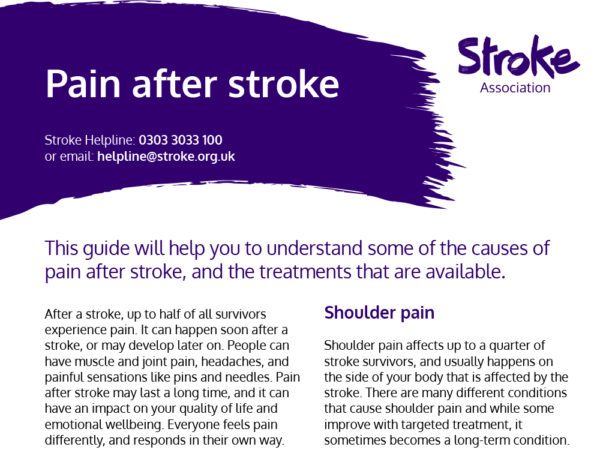 Pain after stroke guide, cover image