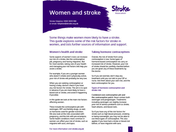 Women and stroke guide, cover image