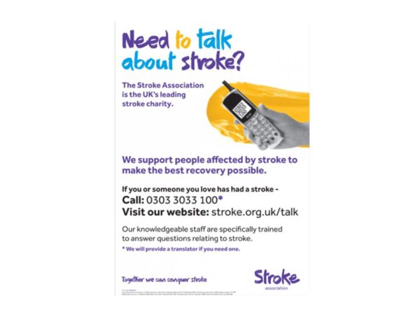 Image of stroke helpline poster