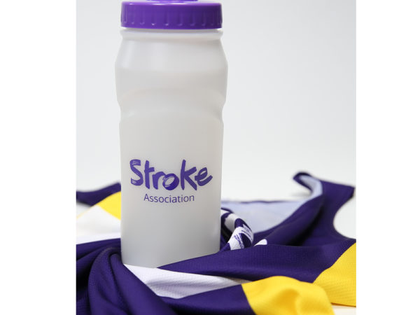 Stroke Association Joggers Bottle. Text on it reads: "Stroke Association"