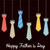 Illustrated ties with the words "Happy Father's Day" below