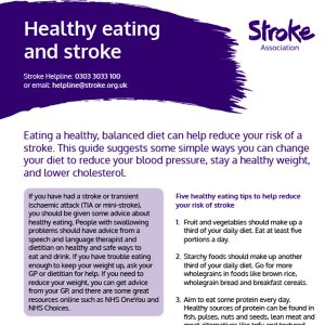 Leaflet for "Healthy eating after a stroke"