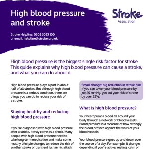 High blood pressure and stroke