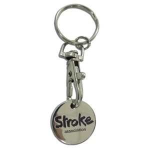 Trolley coin with the Stroke Association logo