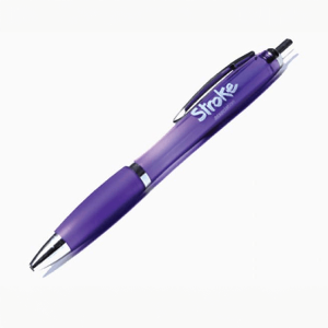 Purple pen with "Stroke Association" logo on it